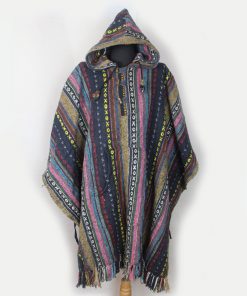 Handmade Himalayan Gheri Cotton poncho Normal Quality - Mexican Colourful Boho Festival Hippie Baja Outdoor Clothing