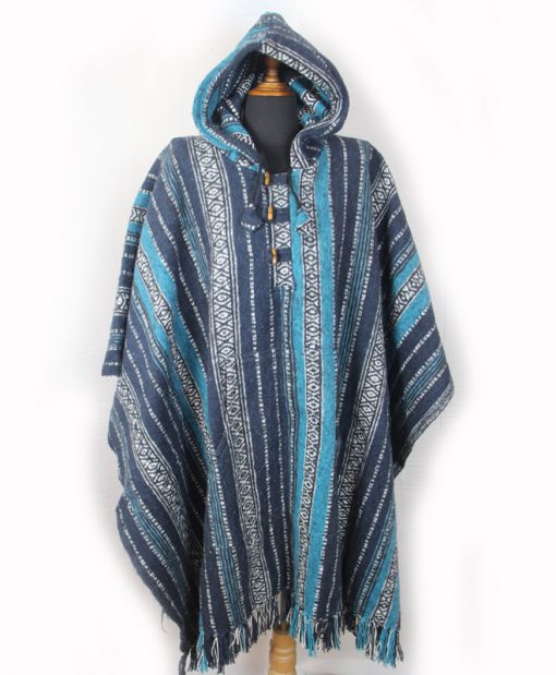Handmade Himalayan Gheri Cotton poncho Normal Quality - Mexican Colourful Boho Festival Hippie Baja Outdoor Clothing