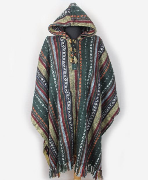 Handmade Himalayan Gheri Cotton poncho Normal Quality - Mexican Colourful Boho Festival Hippie Baja Outdoor Clothing