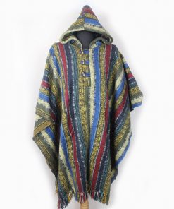 Handmade Himalayan Gheri Cotton poncho Normal Quality - Mexican Colourful Boho Festival Hippie Baja Outdoor Clothing