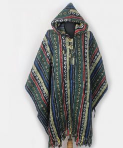 Handmade Himalayan Gheri Cotton poncho Normal Quality - Mexican Colourful Boho Festival Hippie Baja Outdoor Clothing