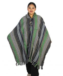 Ethical Himalayan Gheri Cotton Poncho – Handmade & Unisex
