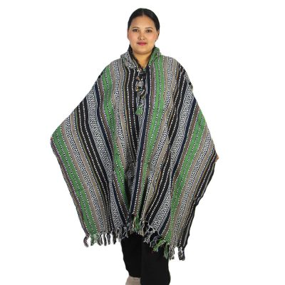 Ethical Himalayan Gheri Cotton Poncho – Handmade & Unisex