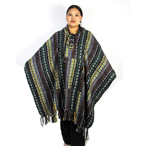Sustainable Gheri Cotton Poncho | Handcrafted in the Himalayas
