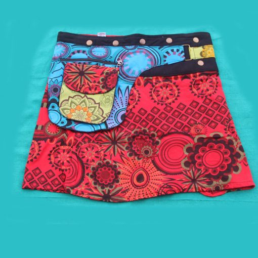Hippie Cotton Printed Wrap Skirt
