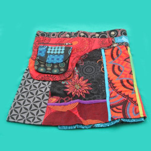 Hippie Cotton Printed Wrap Skirt