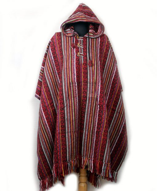 Handmade Himalayan Gheri Cotton poncho Great Quality - Mexican Colourful Boho Festival Hippie Baja Outdoor Clothing