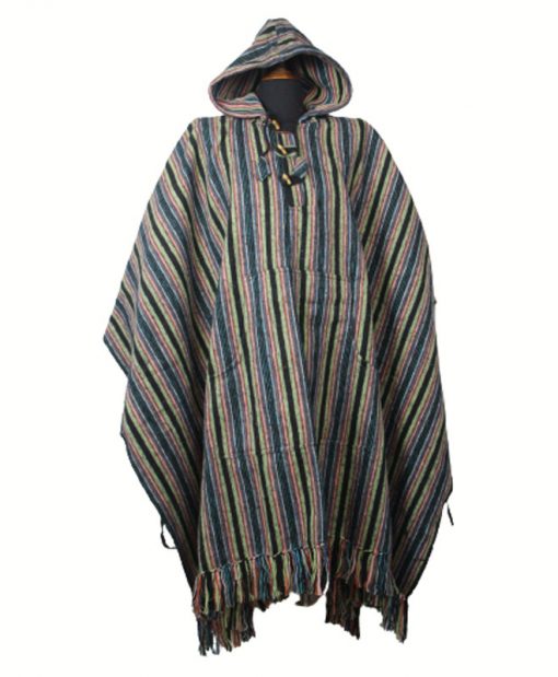 Handmade Himalayan Gheri Cotton poncho Great Quality - Mexican Colourful Boho Festival Hippie Baja Outdoor Clothing