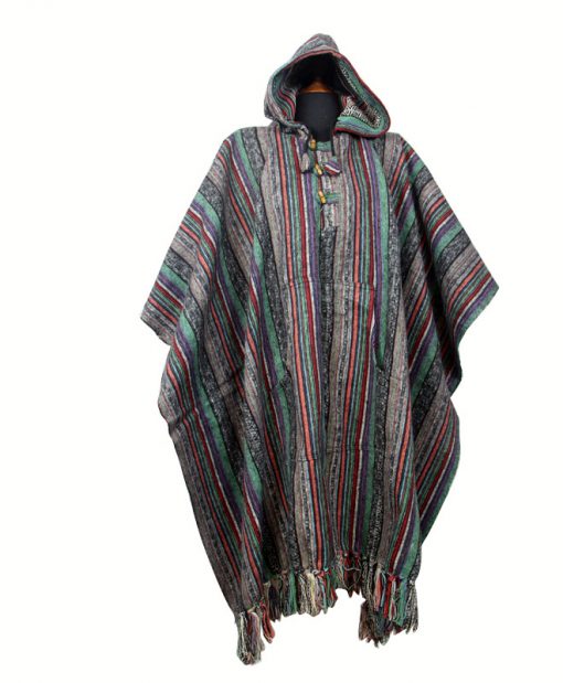Handmade Himalayan Gheri Cotton poncho Great Quality - Mexican Colourful Boho Festival Hippie Baja Outdoor Clothing
