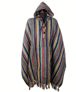 Handmade Himalayan Gheri Cotton poncho Great Quality - Mexican Colourful Boho Festival Hippie Baja Outdoor Clothing