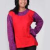 Double Layered Red Mix Ladies Hippie T-shirt