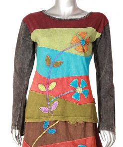 Floral Embroidered Stylish Patch Cotton T-shirt