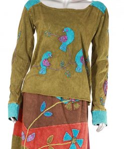 Artisanal Parrot Crushed Cozy Women T-shirt