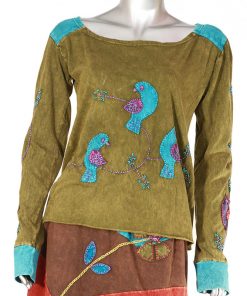 Brown Funky Large Round Neck Ladies T-shirt