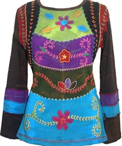 Multi Patched Crop Crushed Full Sleeve T-shirt