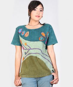 Different Embroideries Hippie Half T-shirt
