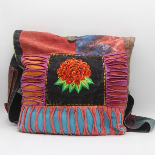 Rhododendron Embroidered Boho Shoulder Bag