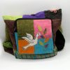 Colorful Patched Peacock Crushed Shoulder Bag