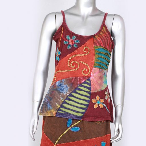 Hippie Patchwork & Embroidered Ladies Top
