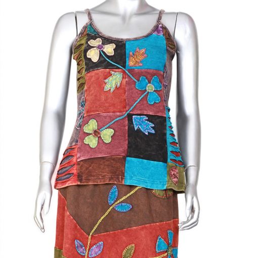 Floral Embroidered Women Hippie Tank Top