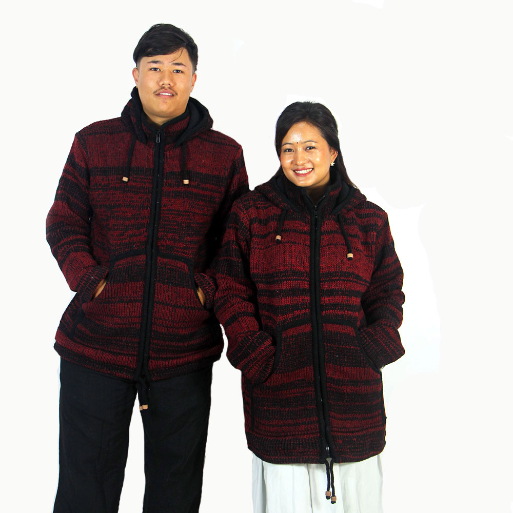 Fairtrade Unisex Wool Jacket – Handmade Striped Hippie Zip-Up Hoodie | Winter Sweater Fairtrade Unisex Wool Jacket – Handmade Striped Hippie Zip-Up Hoodie | Winter Sweater