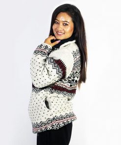 Handmade Himalayan Wool Hooded Jacket – Unisex Striped Hippie Winter Sweater from Nepal