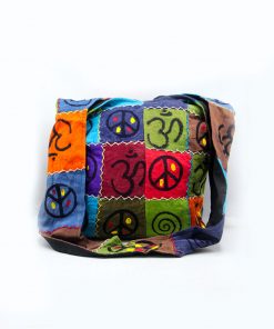 Wholesale Hippie Shoulder Bag – Handmade Peace & Om Logo Patchwork Jogi Bag
