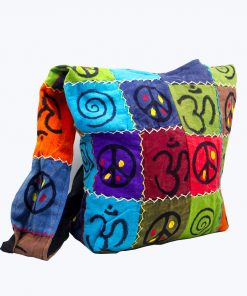 Wholesale Hippie Shoulder Bag – Handmade Peace & Om Logo Patchwork Jogi Bag