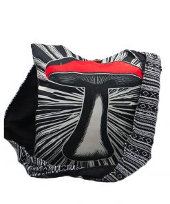 Boho Mushroom Print Shoulder Bag – Handmade Hippie Bag