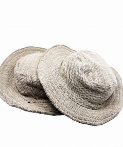 Plain Gray Stylish Round Hemp Hat – Handmade in Nepal