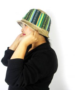 Hippie Gheri Patchwork Hemp Summer Hat – Handmade Boho Festival Style