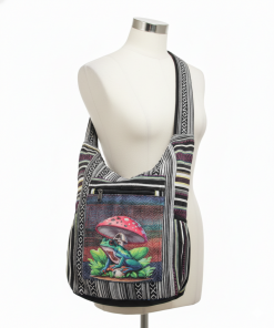 Mushroom Print Shoulder Bag – Cute Boho Eco-Friendly Everyday Bag
