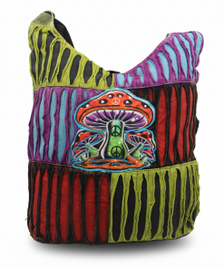 Handmade Hippie Mushroom Shoulder Bag – Vintage Boho Razor-Cut Tote | Wholesale