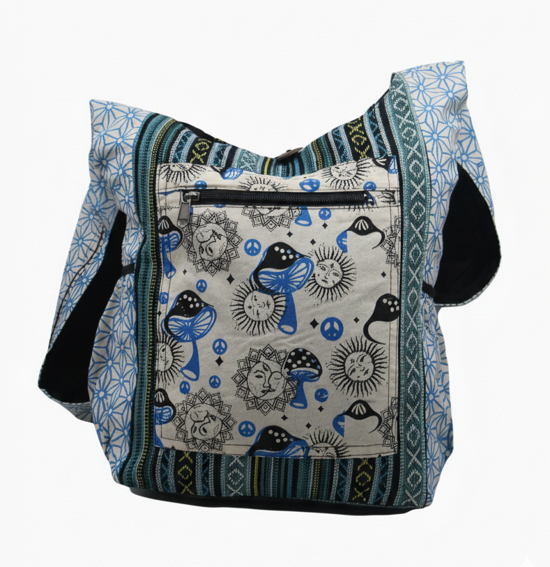Handmade Mushroom Pattern Shoulder Bag – Stylish Bohemian Crossbody Handmade Mushroom Pattern Shoulder Bag – Stylish Bohemian Crossbody