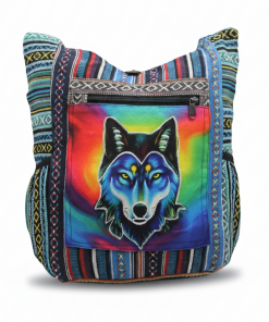 Handmade Ethnic Wolf Print Colorful Shoulder Bag – Hippie Gheri Festival | Wholesale