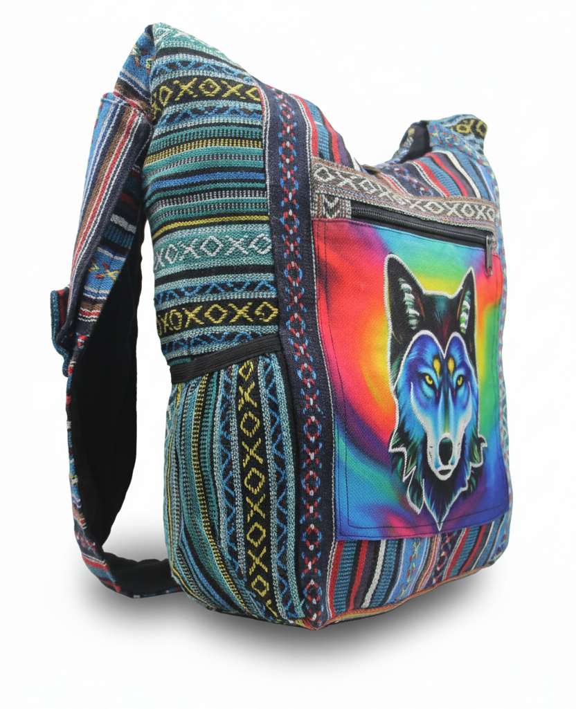 Handmade Ethnic Wolf Print Colorful Shoulder Bag – Hippie Gheri Festival | Wholesale Handmade Ethnic Wolf Print Colorful Shoulder Bag – Hippie Gheri Festival | Wholesale