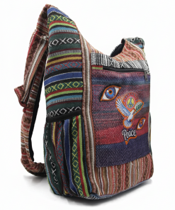 Vibrant Handmade Boho Shoulder Bag – Eye & Peace Embroidery | Festival Nomadic Tote | Wholesale