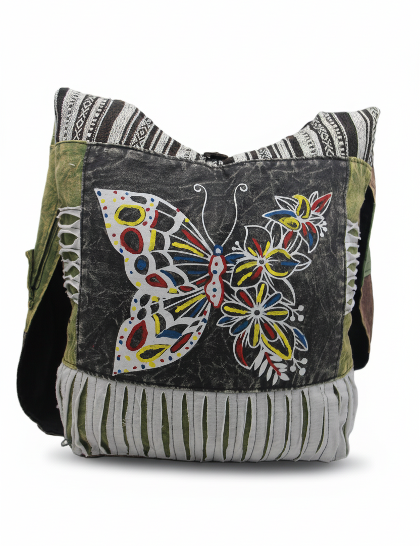 Gypsy Handmade Festival Shoulder Bag – Unique Butterfly Embroidery Gheri Hippie Tote | Wholesale Gypsy Handmade Festival Shoulder Bag – Unique Butterfly Embroidery Gheri Hippie Tote | Wholesale