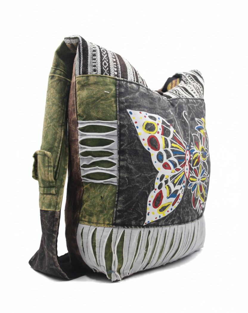 Gypsy Handmade Festival Shoulder Bag – Unique Butterfly Embroidery Gheri Hippie Tote | Wholesale Gypsy Handmade Festival Shoulder Bag – Unique Butterfly Embroidery Gheri Hippie Tote | Wholesale