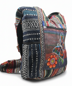 Eco-Friendly Handmade Hippie Gheri Crossbody Bag – Butterfly & Flower Embroidered Nomadic Style | Wholesale
