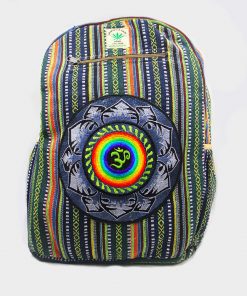 Embroidered Print Hemp Backpack