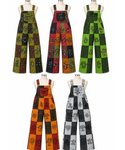 Handmade Ladies’ Patchwork Hippie Overalls – Free Shipping
